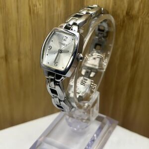 Timex Watch Women 19mm Silver Tone Rectangle Dial 2004